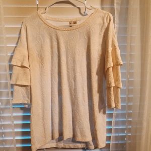 White, floral design blouse